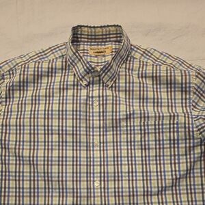 Duluth Trading Co. Men's Wrinkle Fighter Relaxed Fit Short Sleeve Check Shirt XL